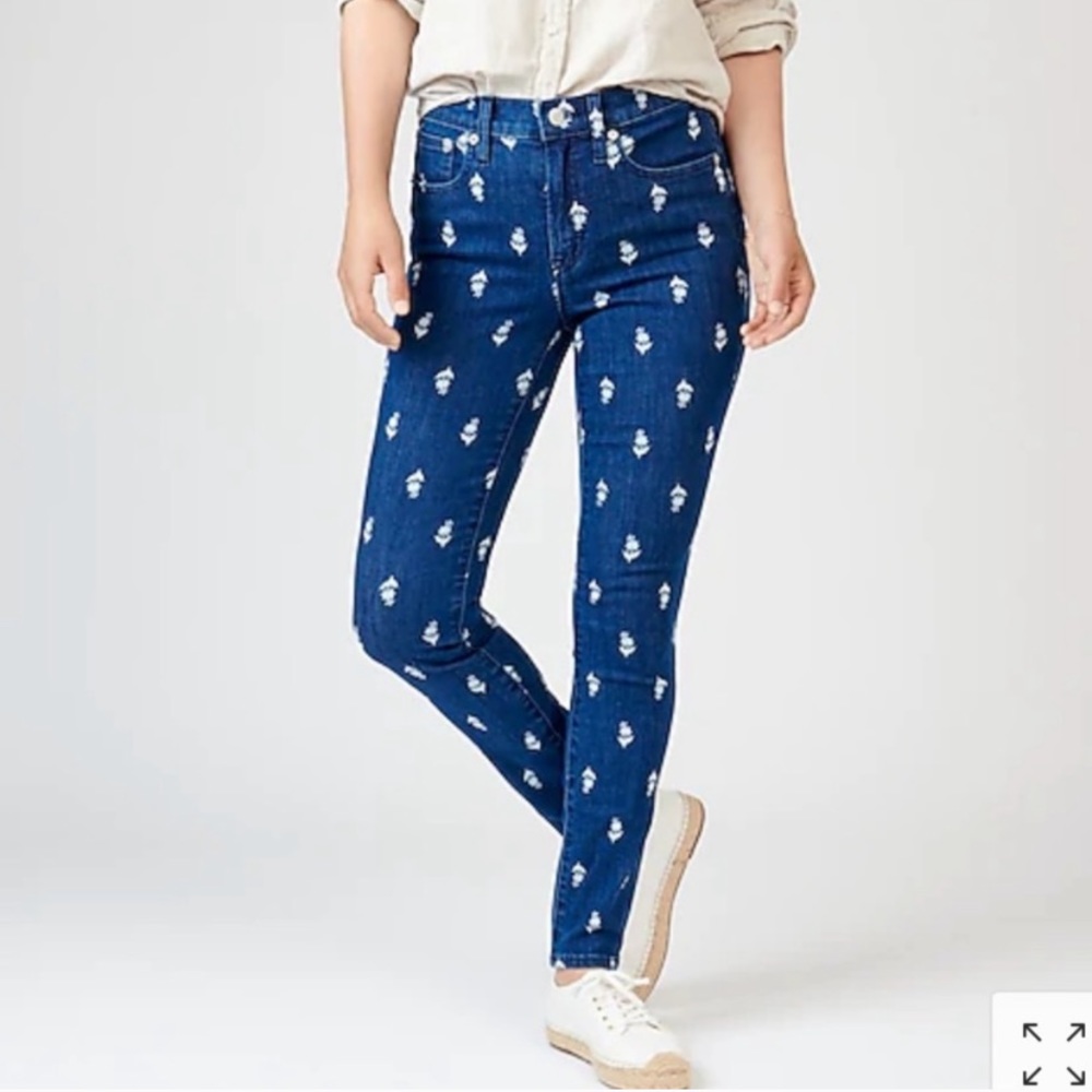 NEW J. Crew 9” High-Rise Block Print Jeans 👖